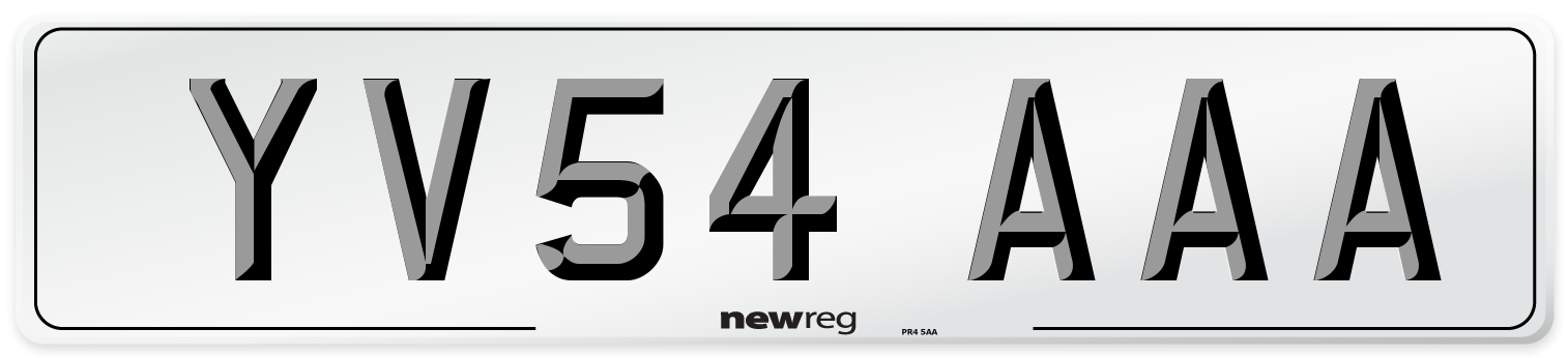 YV54 AAA Number Plate from New Reg
